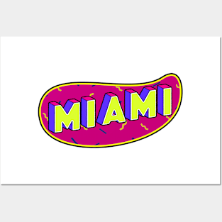 Miami Florida Vintage 90's Posters and Art